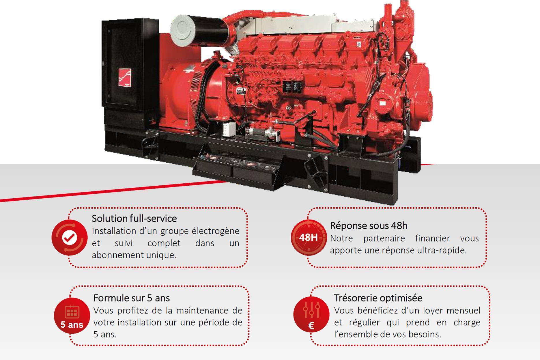 La location financière d'un groupe éléctrogène